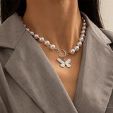 Sommerfugl kulturperle halskæde 1001 Smykker