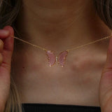 Sommerfugle halskæde i glas 1001 Smykker