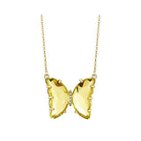Sommerfugle halskæde i glas Gul 1001 Smykker