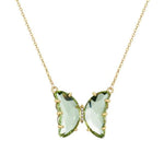 Sommerfugle halskæde i glas Grøn 1001 Smykker