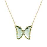 Sommerfugle halskæde i glas Grøn 1001 Smykker