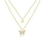 Sommerfugle halskæde i sølv Guld 1001 Smykker
