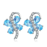 Sommerfugle øreringe blå topas