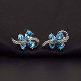 Sommerfugle øreringe blå topas