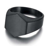 Sort signet ring smykke