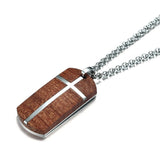 Stort kors halskæde træ stal