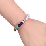 Tibetansk 7 chakraer howlit armbånd