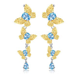 Topas sommerfugl øreringe med vedhæng