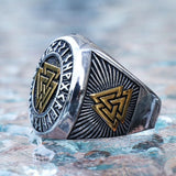 Valknut emblem ring