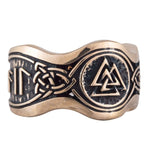 Valknut rune ring bronze