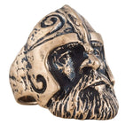 Viking krigerhoved ring bronze