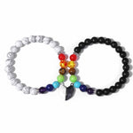 7 chakra lykke armbånd par