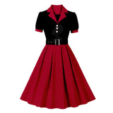 Ægte rockabilly-kjole Rød / S