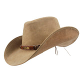 Beige læder cowboyhat