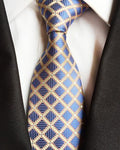 Blå og guld ternet slips