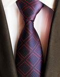 Blå og rødternet slips