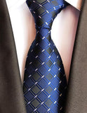 Blå og sort ternet slips