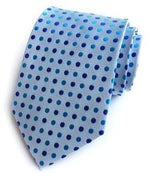 Blå polkaprikket slips