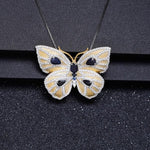 Blå safir sommerfugl halskæde 1001 Smykker