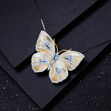 Blå topas sommerfugl halskæde 1001 Smykker