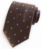 Brunt og lilla ternet slips