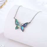 Butterfly-halskæde med perlemor 1001 Smykker