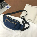 Denim bæltetaske Mørkeblå