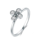 Diamant kløver blomst ring