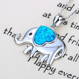 Elefant vedhæng med blåt hjerte