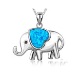 Elefant vedhæng med blåt hjerte