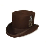 Elegant høj hat Mørkebrun / S (54-55 cm)