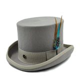 Elegant høj hat Grå / S (54-55 cm)