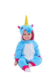 Enhjørning Kigurumi til baby Blå / 3 MÅNEDER (58-65 CM)