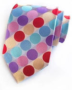 Flerfarvet polkaprikket slips