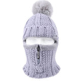 Grå hættelue med kvast Standardtitel