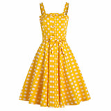 Gul Prikket Pin Up Kjole Gul / S