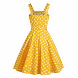 Gul Prikket Pin Up Kjole