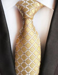 Guld og hvidternet slips