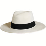 Hvid og sort panamahat M (56-58 cm)