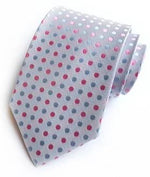 Hvidt polkaprikket slips