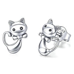 Katte øreringe sølv 1001 Smykker
