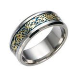 Keltisk drage ring stål