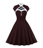 Klassisk rockabilly-kjole Sort / S