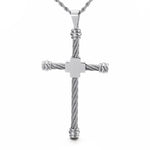 Kors halskæde med sølvtråd