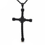 Kors halskæde med sort tråd