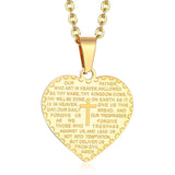 Kors hjerte halskæde guld