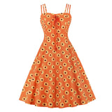 Kort kjole i rockabilly-stil Orange / S