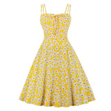 Kort kjole i rockabilly-stil Gul / S