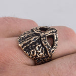 Krigshjelm ring bronze