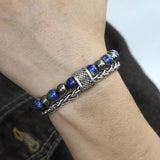 Lapis lazuli armbånd stål